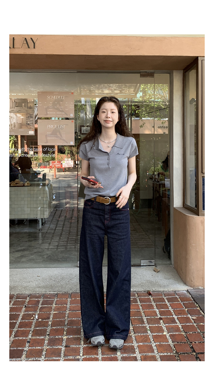 HelloooEat винтажные джинсы с контрастной строчкой натурального цвета ранняя весна женские универсальные стройнящие эластичные прямые повседневные брюки