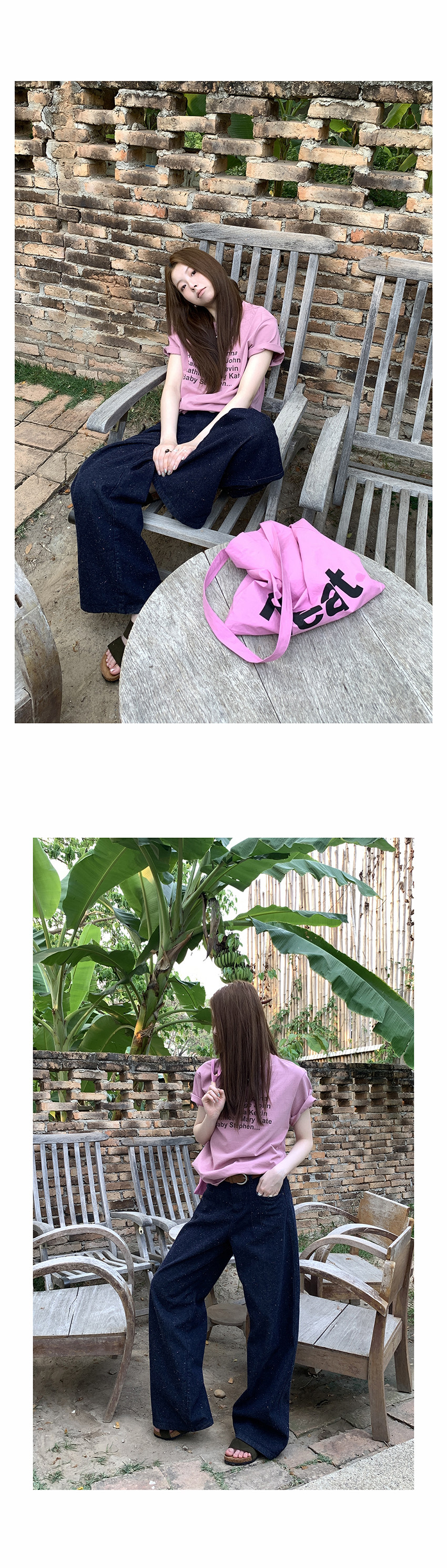 Hellooo Eat двухцветная футболка с принтом букв весна 2025 свободная универсальная винтажная с круглым вырезом короткий рукав