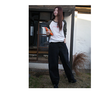 HelloooEat Винтажные джинсы с контрастной строчкой, свободные широкие женские брюки весна-лето