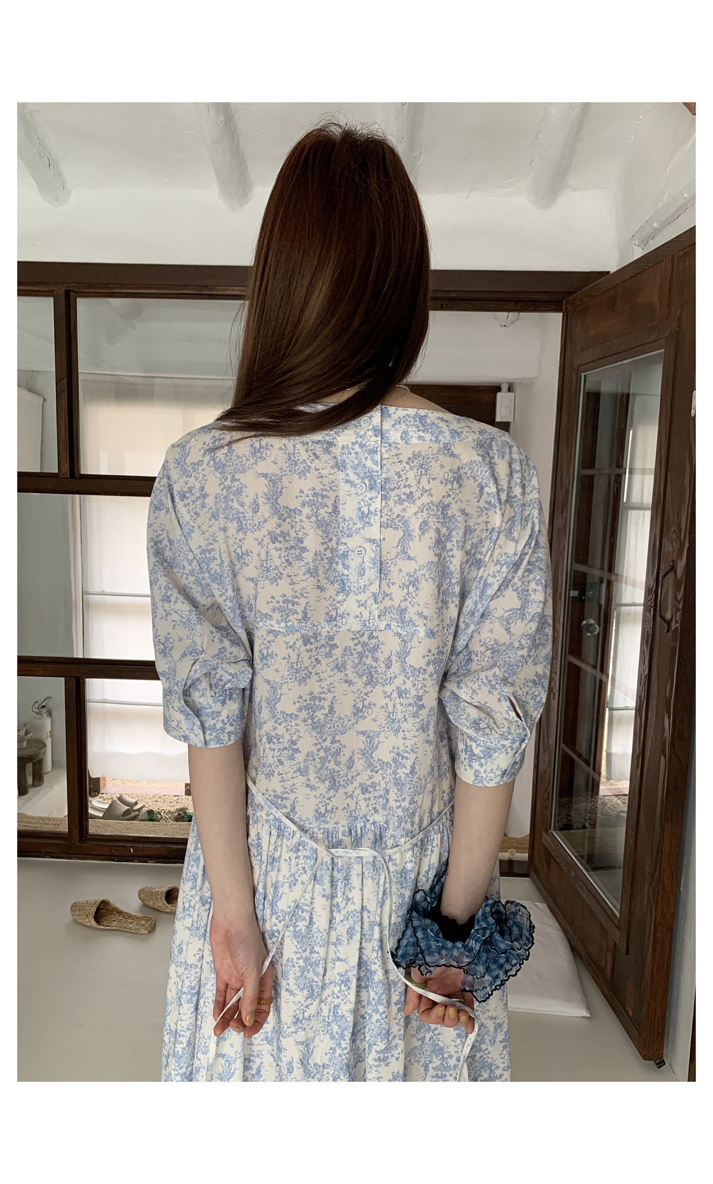 HelloooEat японское однотонное платье с открытыми плечами, нежное свободное платье с пышными рукавами и цветочным принтом средней длины