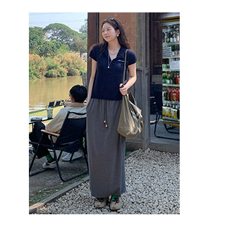 HelloooEat американская ретро вышитая вязаная рубашка с воротником поло повседневная универсальная приталенная с короткими рукавами