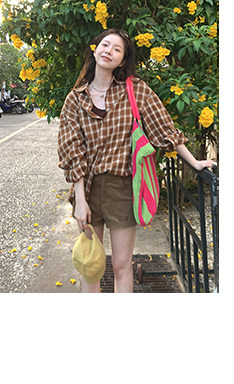 HelloooEat вельветовые шорты с карманами цвета хаки прямого кроя повседневные брюки