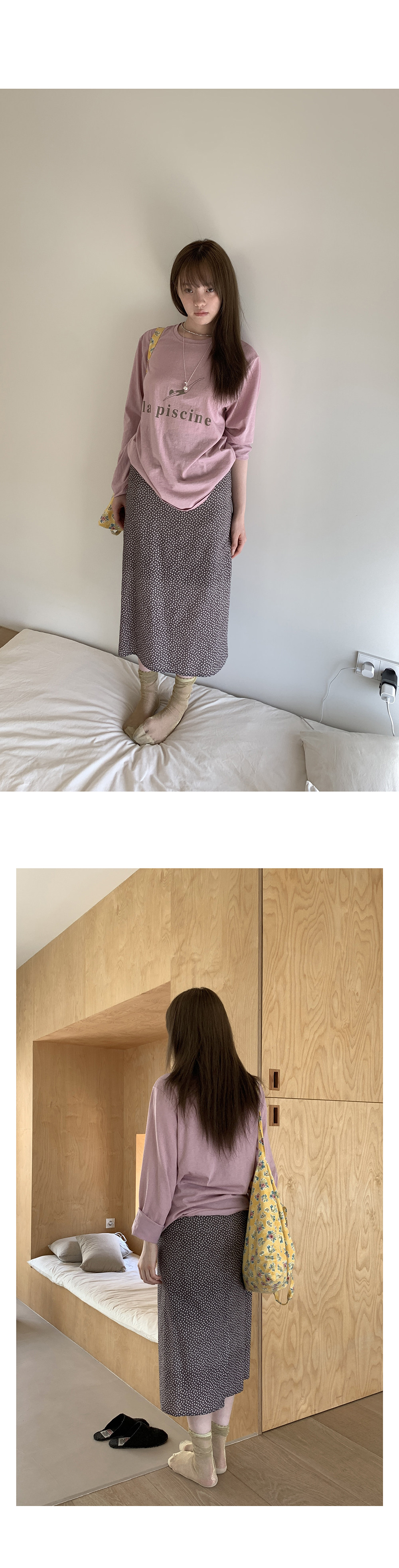 Hellooo Eat весенне-летняя корейская винтажная кофейная юбка с цветочным принтом 2025 универсальная прямая юбка средней длины