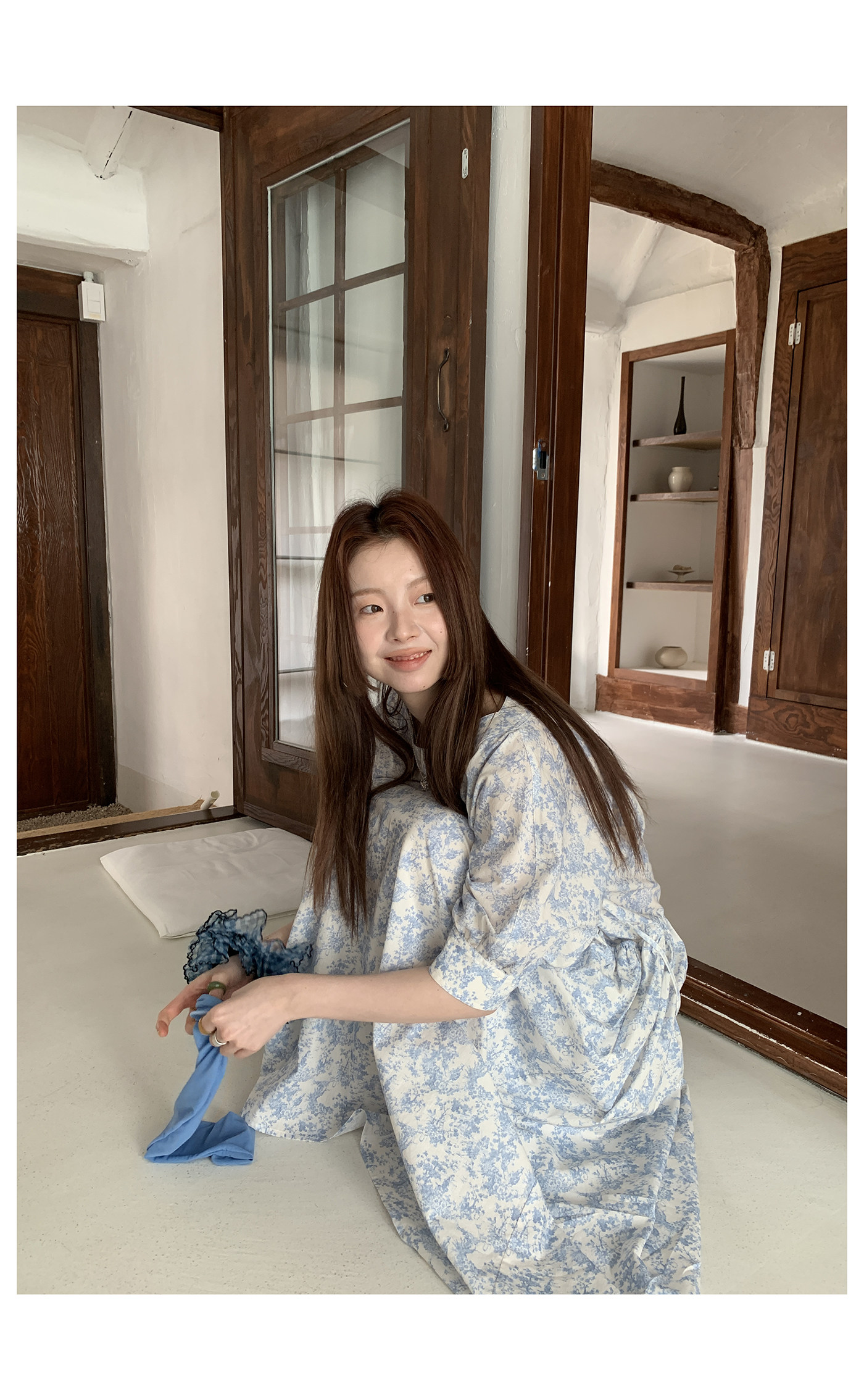 HelloooEat японское однотонное платье с открытыми плечами, нежное свободное платье с пышными рукавами и цветочным принтом средней длины