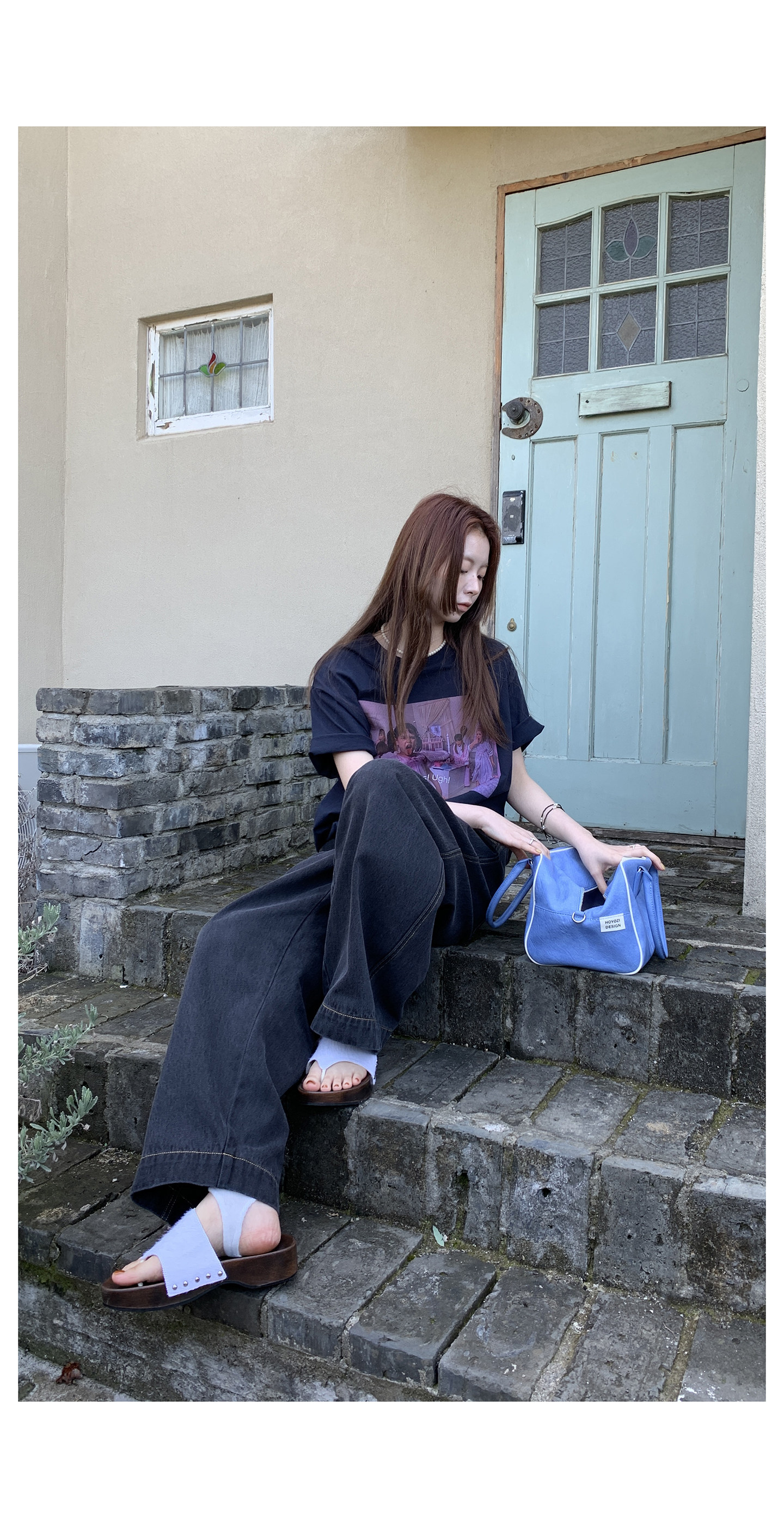 HelloooEat Винтажные джинсы с контрастной строчкой, свободные широкие женские брюки весна-лето