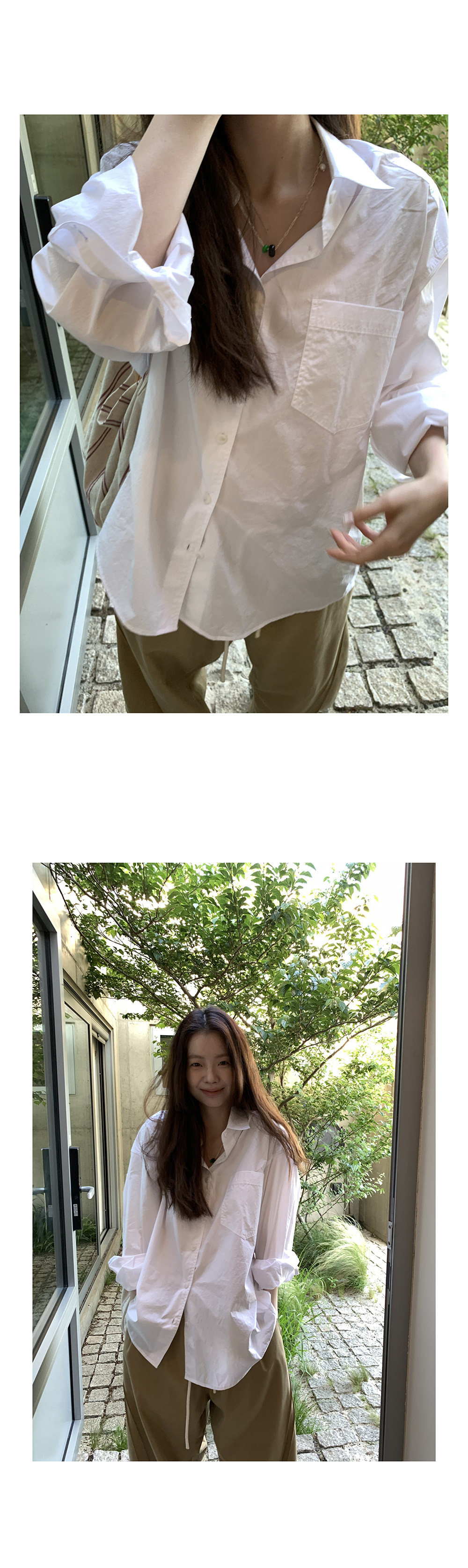 HelloooEat хлопковая белая рубашка / лиоцелловые брюки карго / футболка с принтом