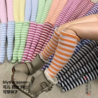 Blythe Little Cloth Momoko Ob Azone Doll Носки, полосы в средней трубке длинные носки