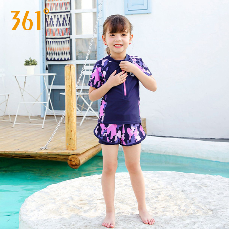 361 children Two-style swimsuit girls CUHK children's two sets of swimwear comfort and breathable pro-skin child swimsuit