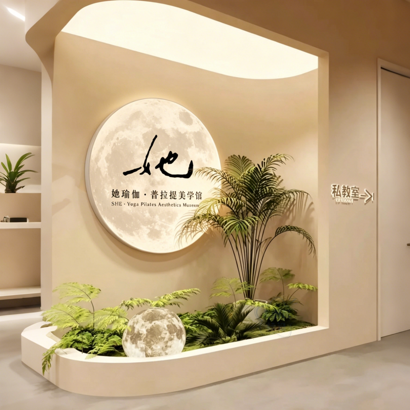 Moonlight Luminous Light Box Yoga Studio Pilates Atmosphere Photo Wall Clothing Beauty Salon Luminous Logo Sign