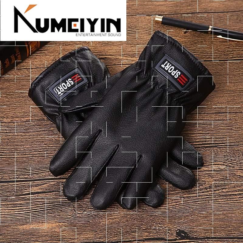 winter lether gloves for men and women with fleeche thiclene