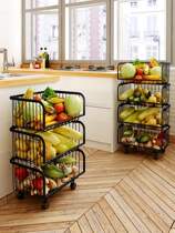 black kitchen basket storage rack fruit and vegetable basket