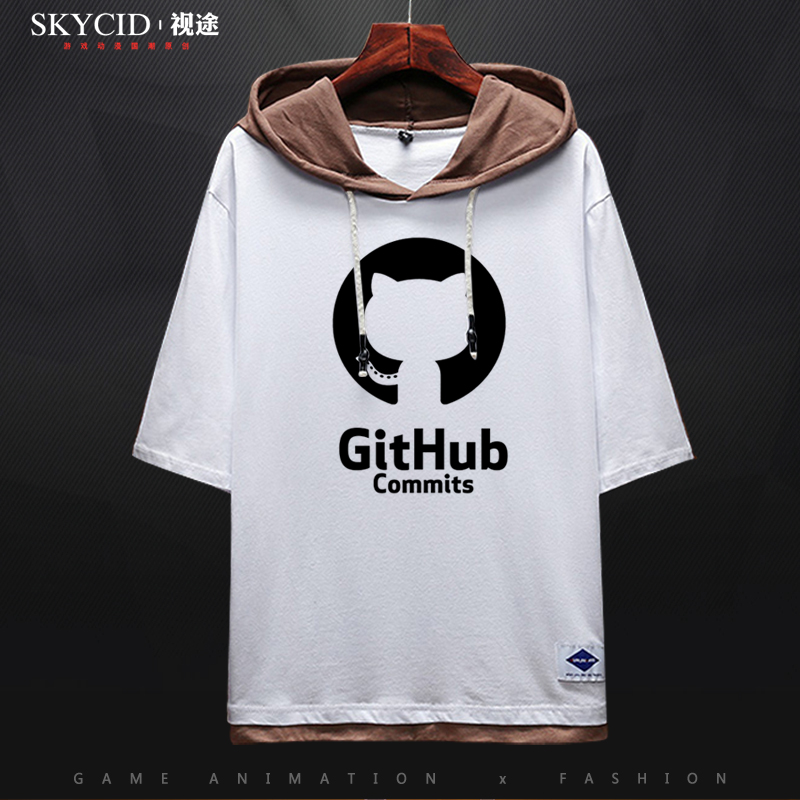 Mùa hè mới Github Octopus Cát Programmer Mã Farmer Linux của Ruby T-shirt của nam giới và phụ nữ đội mũ trùm đầu tay lăm tay ngắn.