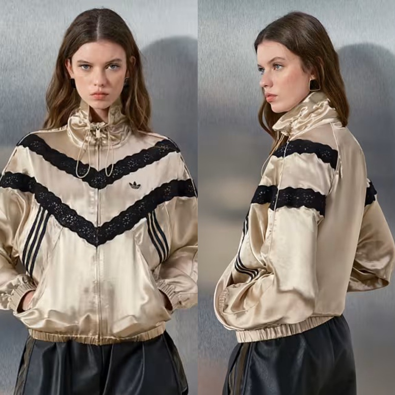 [Uk Direct Mail Purchase] Adidas X Asos Satin Lace Drawstring High-Neck Jacket