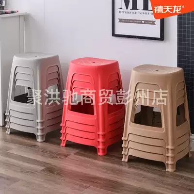 Juvenilong plastic stool adult small bench home thickened living room table stool children's stool children's stool fashion creative high stool