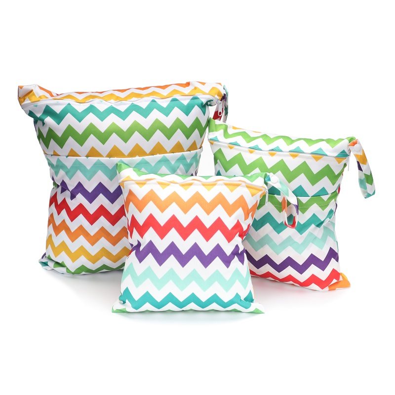 3-piece set of diaper bags Baby changing clothes dry and wet separation bags Moisture proof bags Preschool children's clothing bags