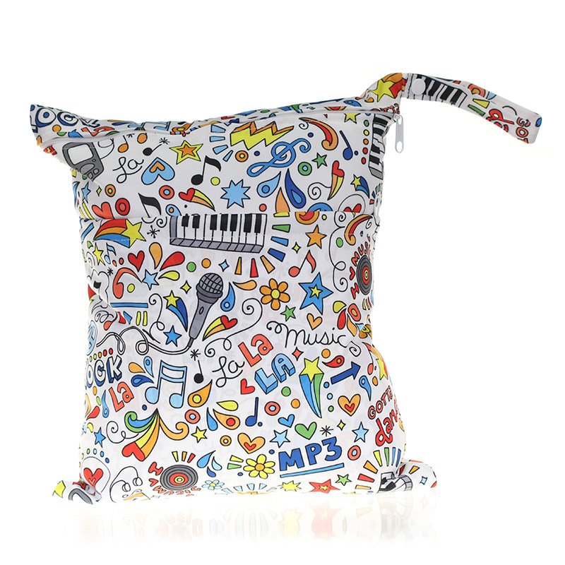 Aliexpress source diaper bag 30*36cm double zipper digital printing stroller hanging bag change bag