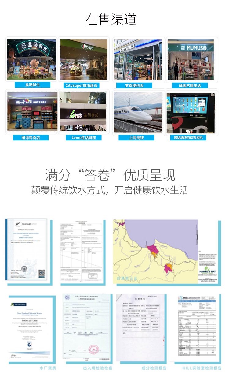新西兰进口 HBay 霍克斯湾弱碱饮用水 500ml*24瓶 图1