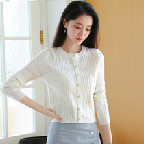 White stitch sweatshirt shorts blouses womens spring clothing 2022 new sashimi headsets small sub-base sweater women thicken