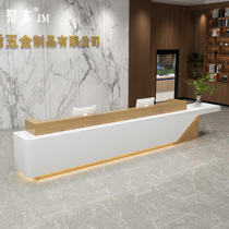  Simple atmosphere Company front desk Reception Modern marbled cashier Beauty salon bar Training institution counter