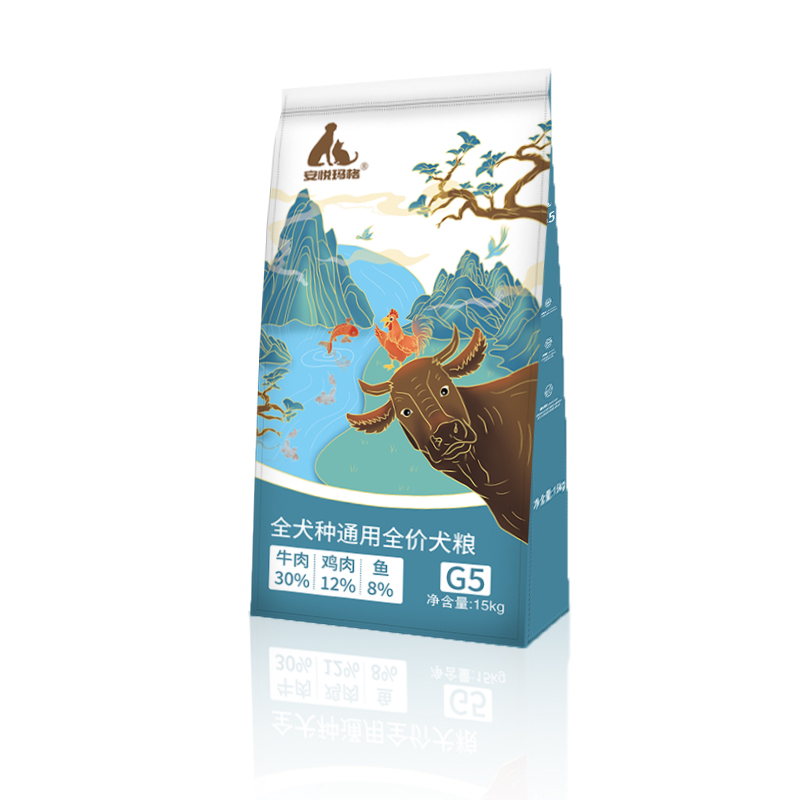 Anyue Magg General Dog Food G5 Simple Large Bag 15kg All Dog Period Teddy Golden Retriever Labrador Fresh Meat