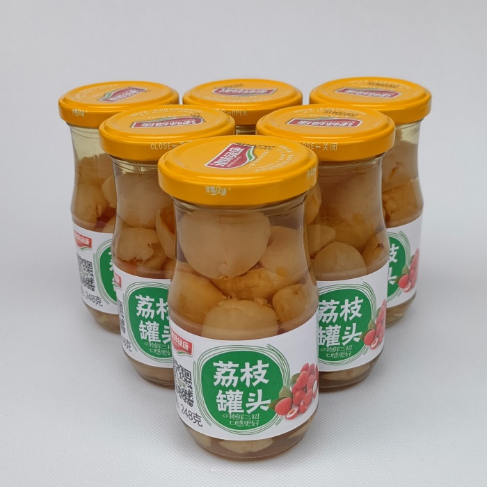 Thawing Lychee Cans 248g Fresh Fruits Canned Bobottle Bottle Whole Boxes Jung Boom Commercial Sugar Water Lychee Cans