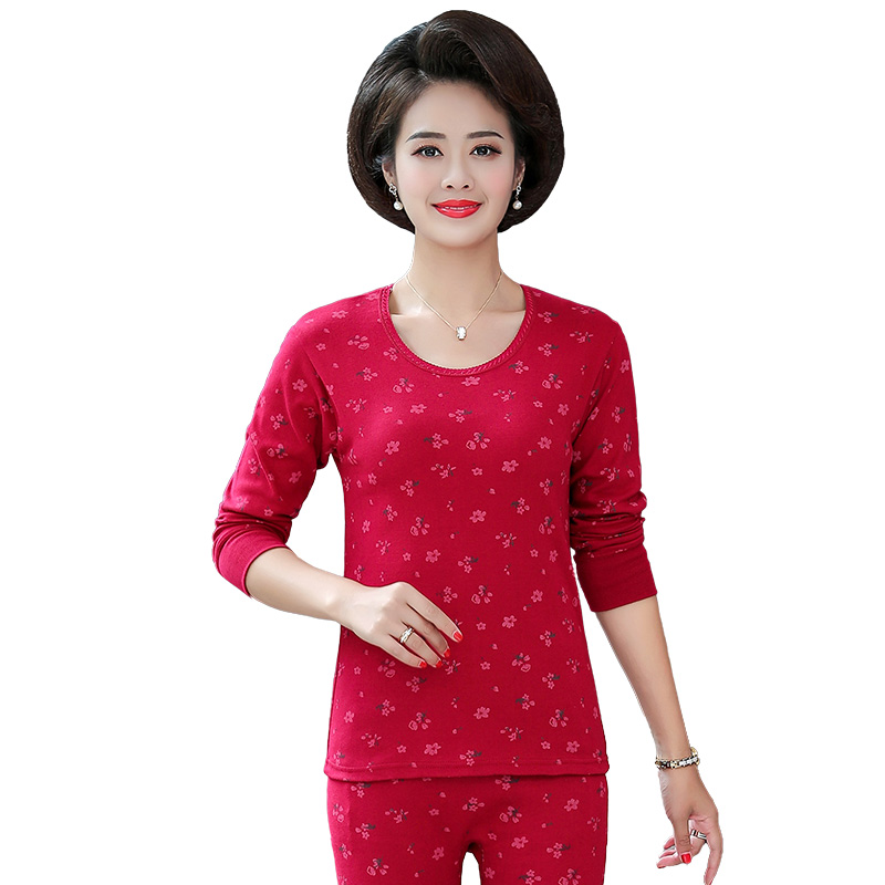 Bông cotton trung niên và người già béo lót bông lớn phụ nữ độc thân mùa thu váy vòng cổ bán cao cổ áo khoác bông áo len