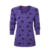 Top Deep Purple Printing Low Collar
