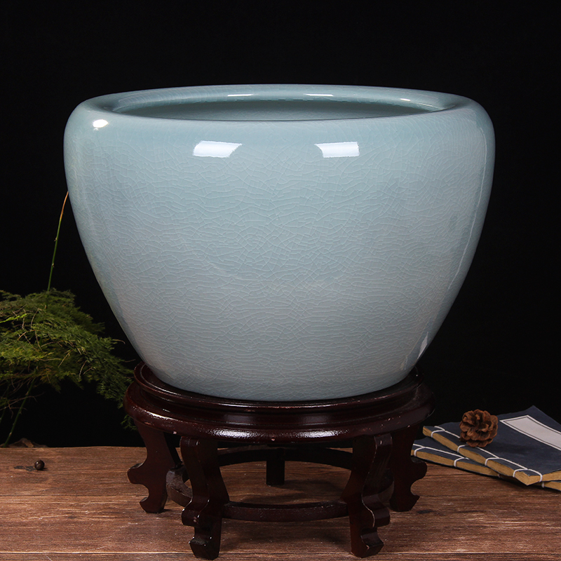 Jingdezhen fish tank ceramic water lily pot lotus tank extra large fish pot goldfish turtle tank home living room decoration