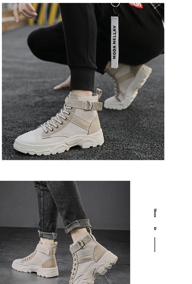 Giày vải nam high top 2020 giày nam mùa hè mới xu hướng giày nam hợp thời trang hoang dã giày Martin boots dụng cụ giày cao cổ nam - Giay cao