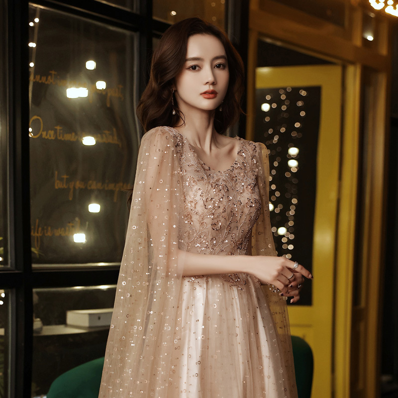 Hostess Evening Dress, Women's Toast Dress, Bride's Elegant Performance Dress, High-End Light Luxury Long Dress