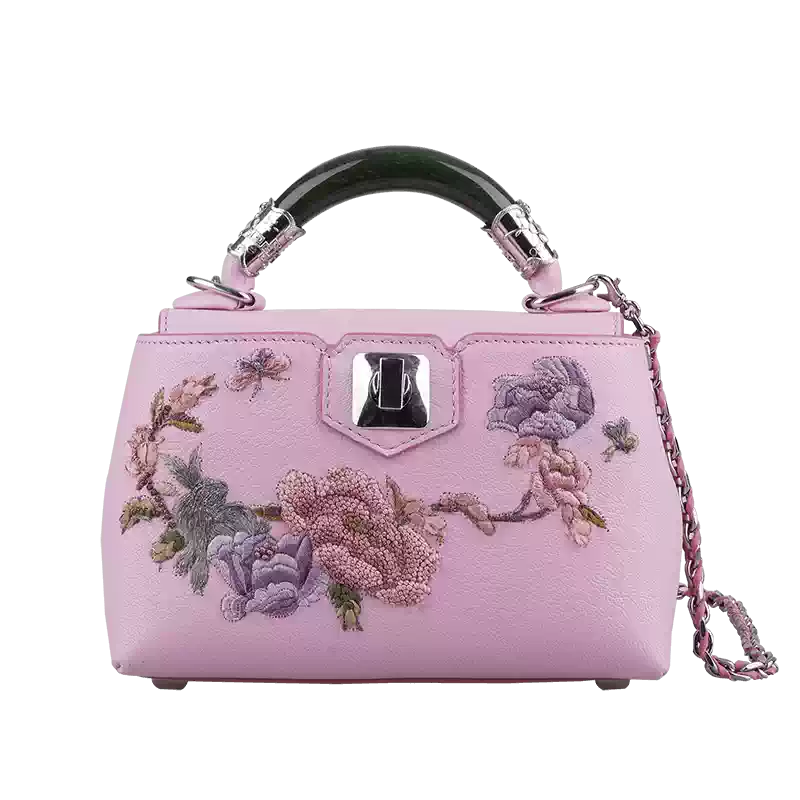 SHIATZY CHEN/夏姿·陳中國風荷綿系列小號刺繡玉鐲提包-淘寶Taobao | 天