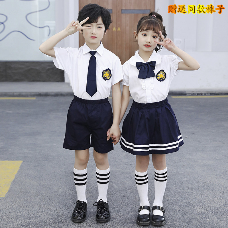 Children's gown boy Xia Yinglun Wind Baby College Wind school clothes boy piano to serve kindergarten Garden Costume Tide