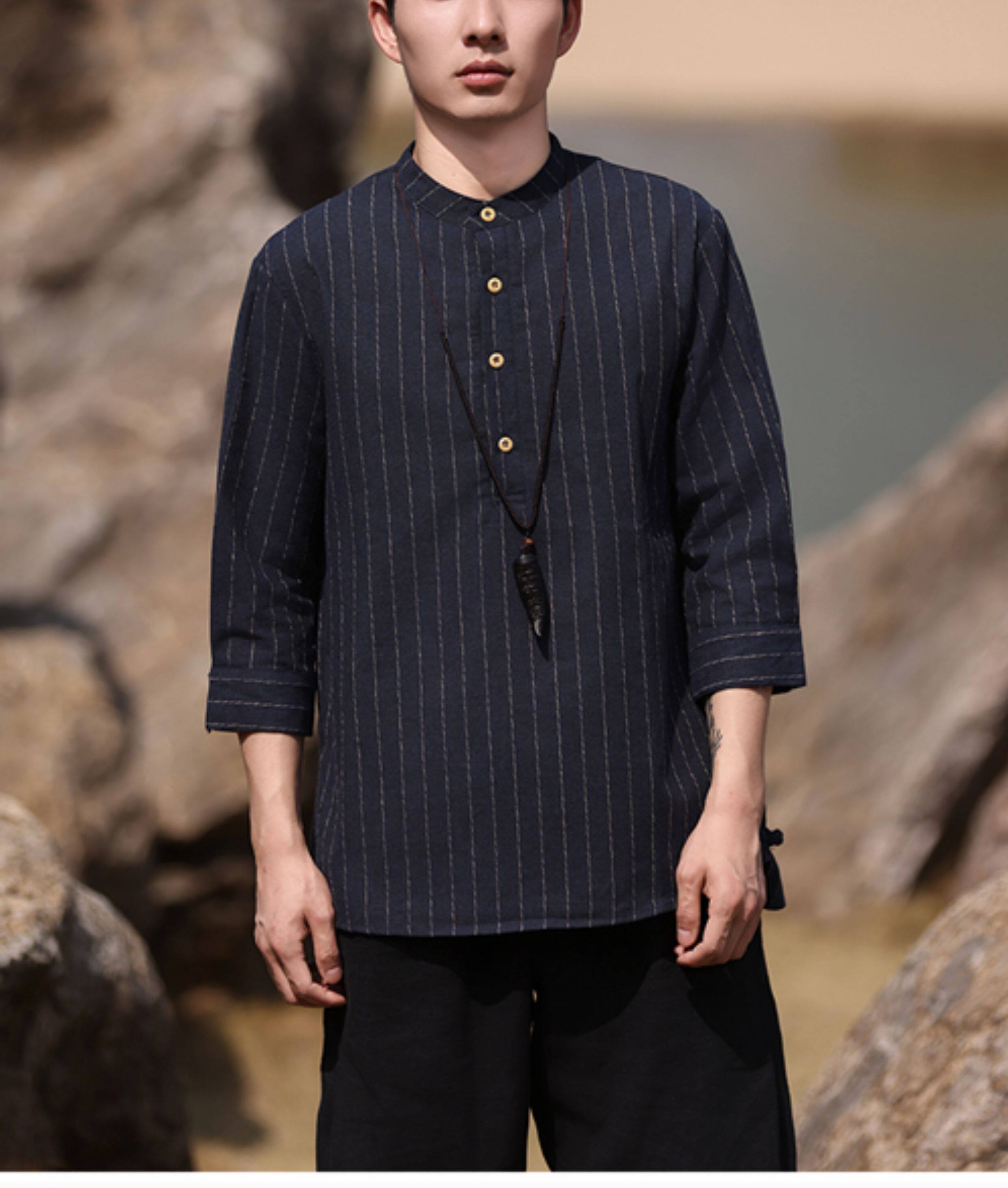 ＼(^o^)／849 ページ☽⋰ 12% OFF] Japanese Retro Linen Short-Sleeve Shirt loneliness - Pinkoi