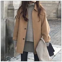 Length just right temperament Joker autumn and winter small man handmade wool jacket women short double-sided cashmere coat