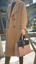 101801 bifacial cashmere big coat woman mid-end high end 2021 new autumn and winter double-row buckle thickened fur coat