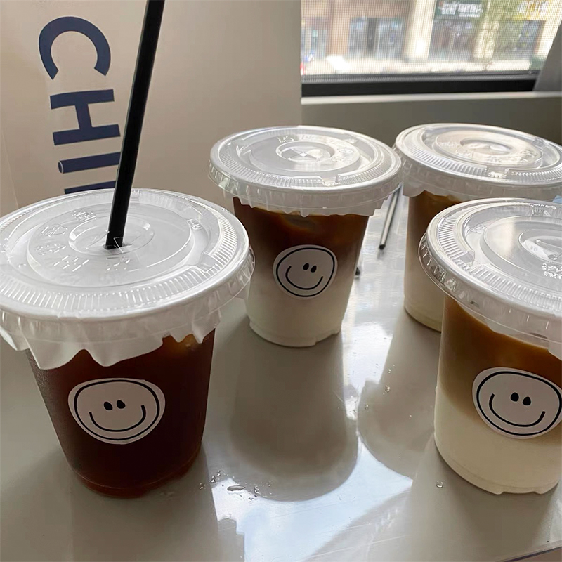 Milk tea coffee leak-proof paper delivery packaging and sealing silicone oil paper suitable for 90-98 caliber cup anti-spill paper 12 7cm