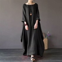 2021 big swing dress f loose robe show long skirt big base 200 Jin thin 2021 womens wear mm fat new size