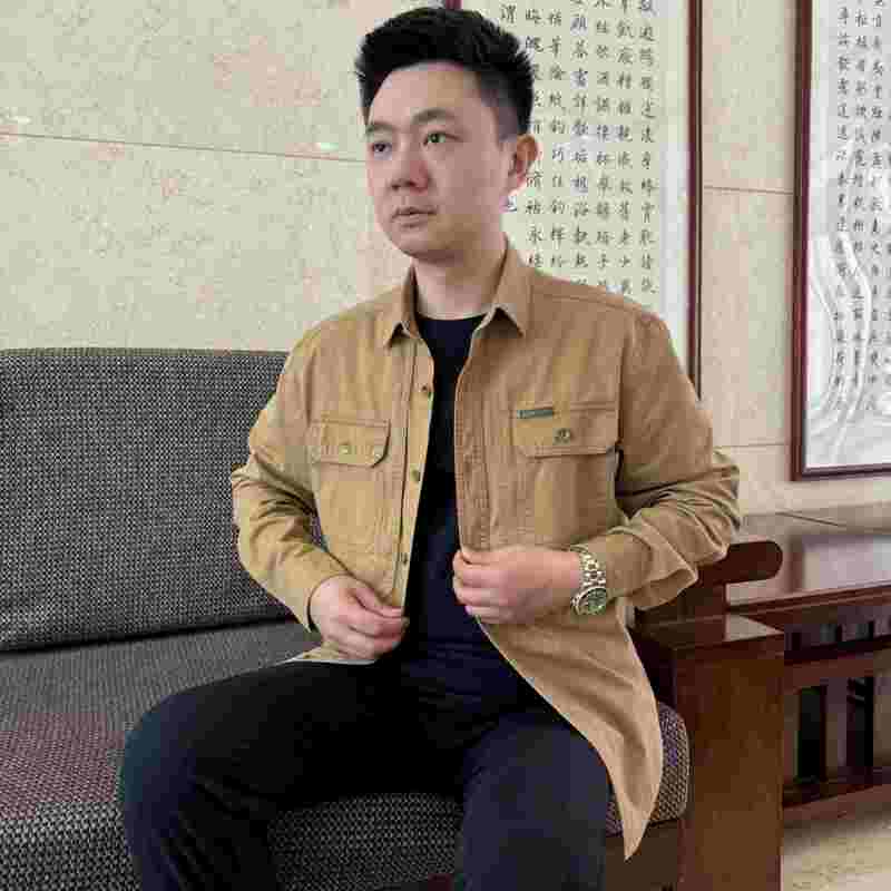 Jkkd2025 Spring and Autumn New Men's Long-Sleeved Shirt Loose Casual Versatile Solid Color Shirt Men's Clothing