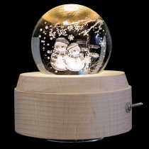 jeancard Crystal Ball Wooden Music Box Music Box Christmas Birthday Gift for Girlfriend Children Snowman