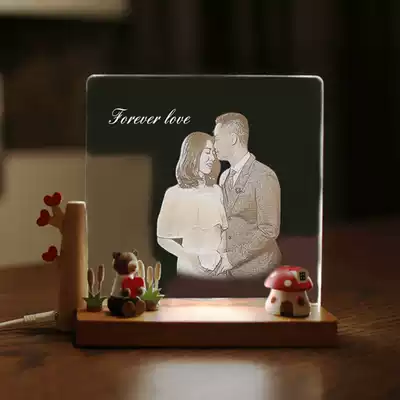 Photo Customized nightlight ornaments wedding anniversary gifts Newlywed birthday gifts for friends Valentine's Day girlfriend