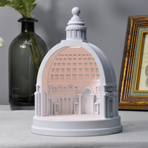 Wan Temple Cement Building Cement Table Lights Creative Gifts Decorations Small Night Lights Fittings Atmospheric Lights Designers