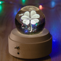 Birthday girl Music Box Music Box four-leaf clover glowing crystal ball romantic birthday gift wedding companion gift
