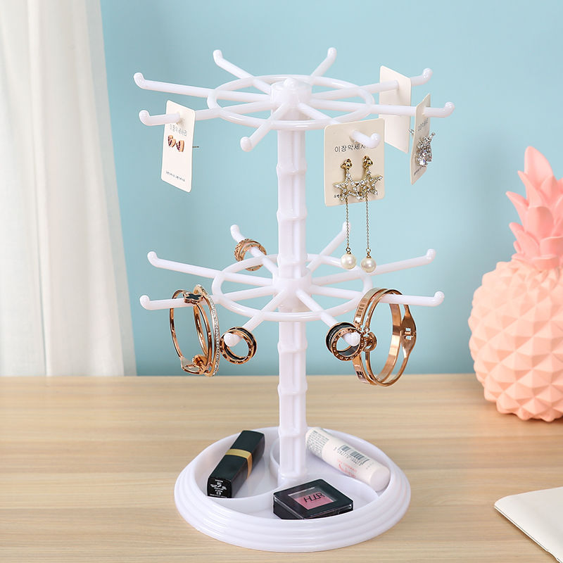 Rotating Earring Rack for Hanging Accessories, Jewelry, Hair Ties, Storage Rack, Cute Princess Style, Home Organization, Keychain Hanger