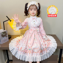 Girls dress Dress Autumn Winter Plus Suede Children Winter Dress Loretta Princess Dresses Olitta Lolita Winter Style Thickened Dress