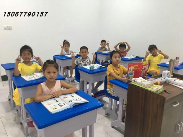 Desks and chairs for elementary and middle school students kindergarten plastic steel desks and chairs preschool single set desks children double rectangular