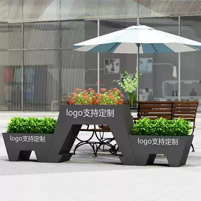 Wrought outdoor flower box planting box courtyard flower trough combination outer swing fence flower stand Road open-air flower bed