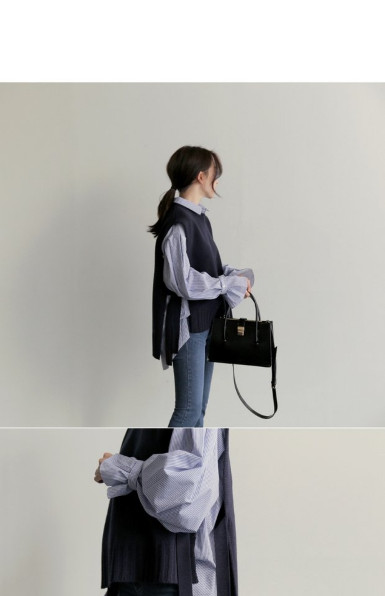 Áo len ren-up Han Fan mùa xuân mới hoang dã vòng cổ đại học gió áo hoodie lỏng áo len nữ áo khoác gile nữ