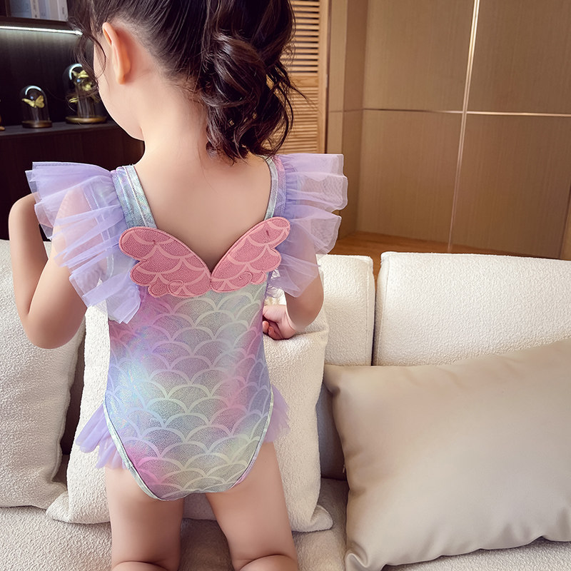 Girls one-piece swimsuit summer 2021 new children's foreign style mermaid swimsuit split tail swimsuit girl