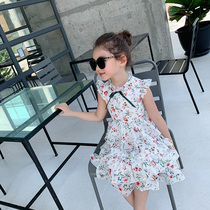 Girls  Dresses New Summer Sundress Childrens Chiffon skirt Mid-size childrens floral skirt Princess skirt