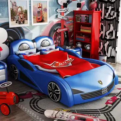 Children's bed boy student simple modern car bed youth cartoon cot single bed creative race lathe